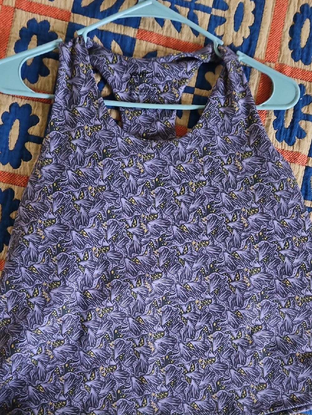Sleeveless Lavender Floral-Print Tank Top